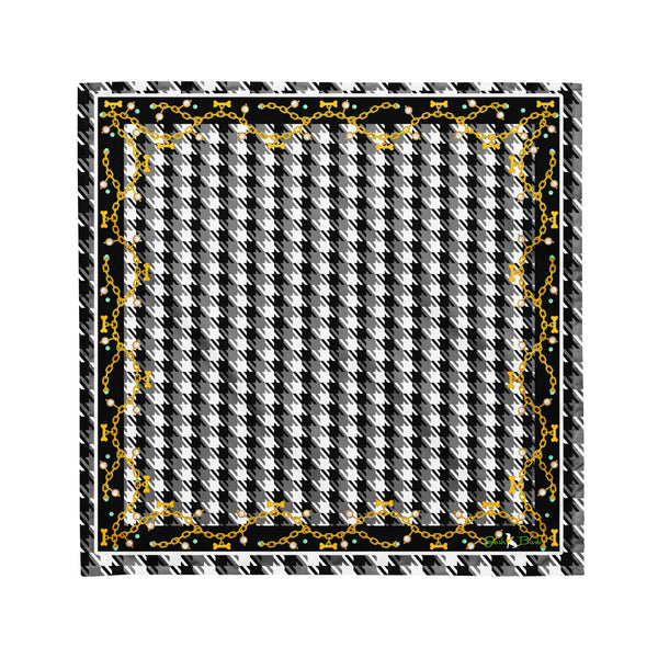 Ms. Coco Houndstooth Dog Bandana Black and White Josh Bach Limited