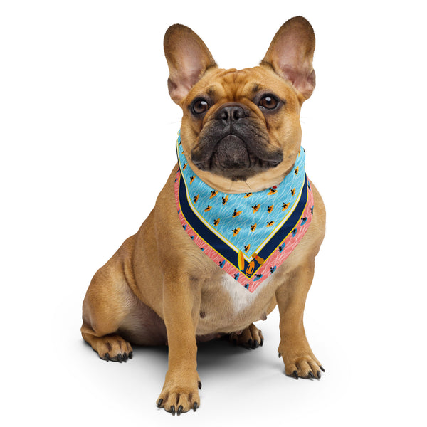 Surf's Up Dawg Bandana Blue Red