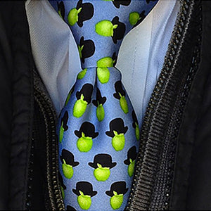 Josh Bach Silk Necktie Design - Apples and Hats
