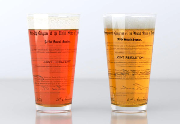 Prohibition and Repeal Amendment Glass Sets - Pints