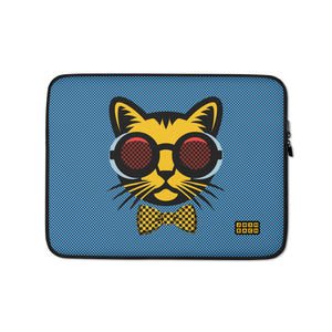 Cool Cat Laptop Sleeve in Blue