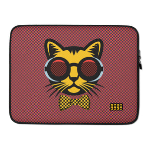 Cool Cat Laptop Sleeve In Red
