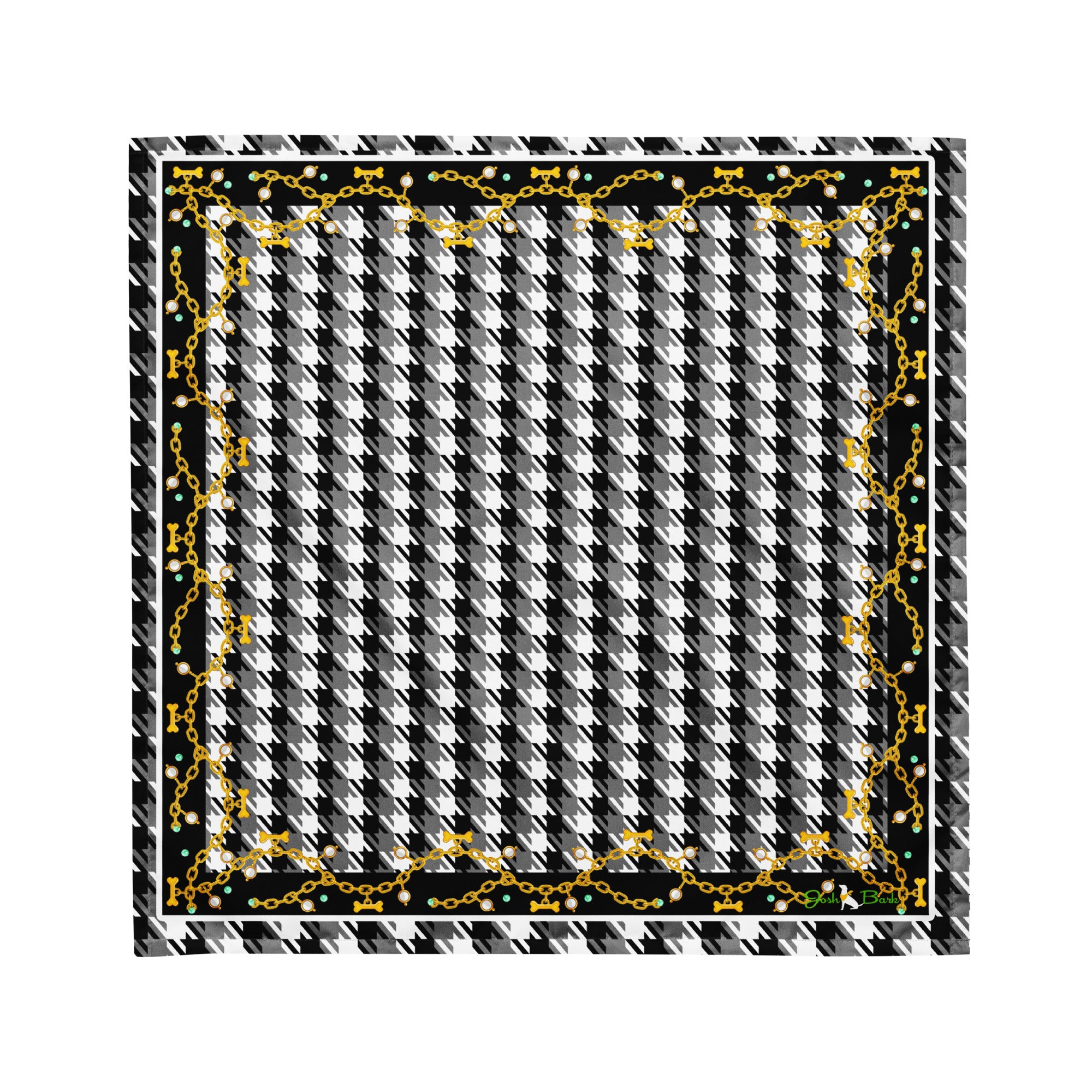 Ms. Coco Houndstooth Dog Bandana Black and White