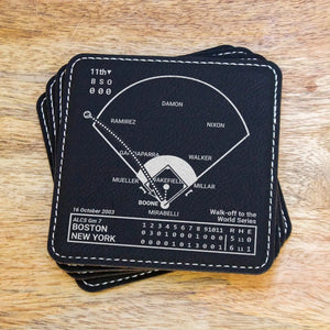 Greatest Yankees Modern Plays Leatherette Coasters