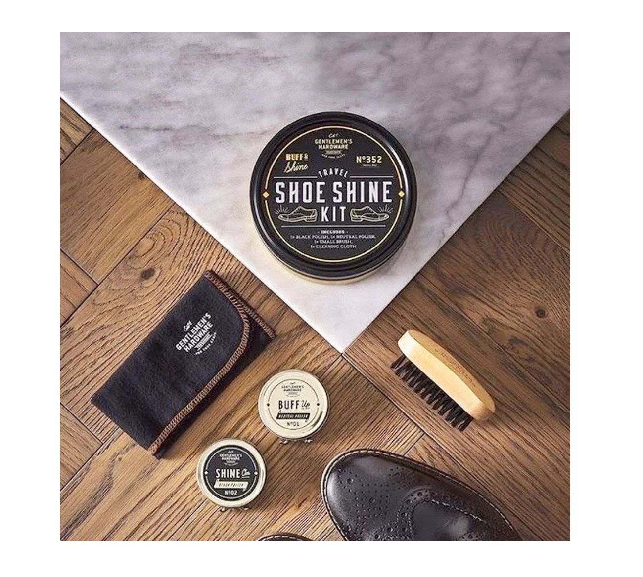 Travel Shoe Shine Tin