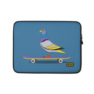 Skateboard Pigeon Laptop Sleeve in Blue