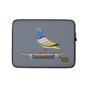 Skateboard Pigeon Laptop Sleeve in Black