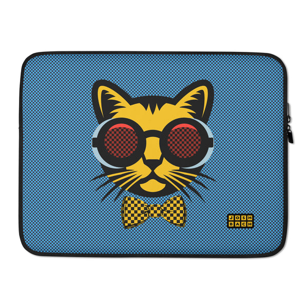 Cool Cat Laptop Sleeve in Blue