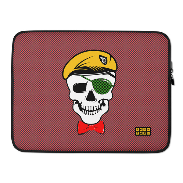 Well Dressed Skull Laptop Sleeve in Red